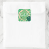 St Patricks Day Danke Kleeblatt Donut Party Quadratischer Aufkleber (Tasche)