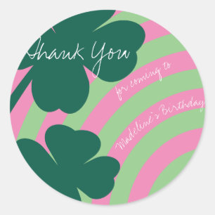 St Patricks Day Danke Shamrock Regenbogen Party Runder Aufkleber