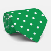 St. Patrick's Day Dark Green Polka Dot Pattern Krawatte (Gerollt)