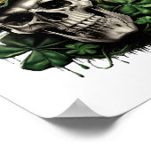 St Patricks Day Dark Irish Skull With Shamrocks T  Poster (Ecke)