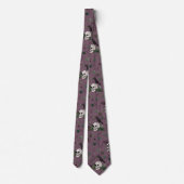 St Patrick's Day Dark Plum & Green Skulls & Rose Krawatte (Rückseite)
