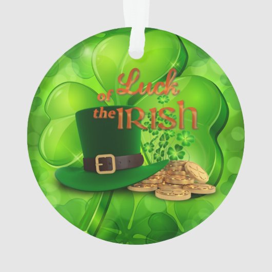 St. Patrick's Day - "Das Glück der Iren" - Kleebla Ornament (Rückseite)