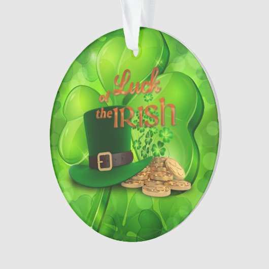 St. Patrick's Day - "Das Glück der Iren" - Kleebla Ornament (Vorderseite)