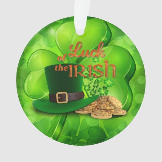St. Patrick's Day - "Das Glück der Iren" - Kleebla Ornament (Vorderseite)