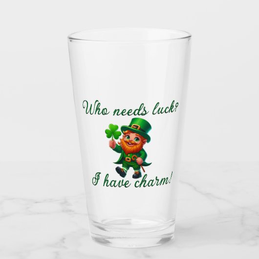 St. Patricks Day, der Glück braucht, ich habe Char Glas (Vorderseite)