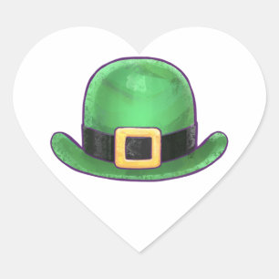 St Patricks Day Derby Hat Herz-Aufkleber