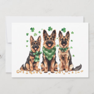 St. Patrick's Day Deutsche Schäferhunde Feiertagskarte