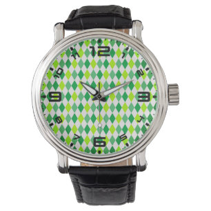 St. Patrick's Day Diamond Shape Pattern-54603 Armbanduhr