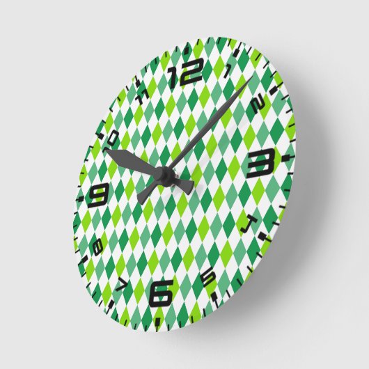 St. Patrick's Day Diamond Shape Pattern-54603 Runde Wanduhr (Winkel)