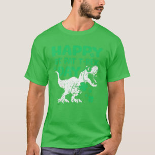 St Patricks Day Dinosaur Boys Kinder Kleinkind Din T-Shirt