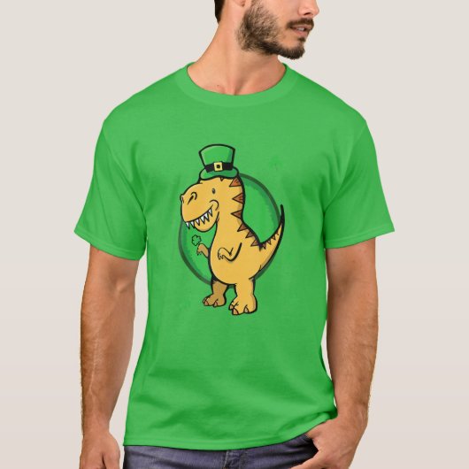 St Patricks Day Dinosaur Irish Funny Men Boy Baby T-Shirt (Vorderseite)