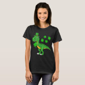 St Patricks Day Dinosaur Kleeblatt Leprechaun Hat T-Shirt (Vorne ganz)