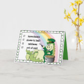 St. Patricks Day Dinosaur Leprechaun Karte (Gelbe Blume)