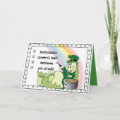 St. Patricks Day Dinosaur Leprechaun Karte (Vorderseite)