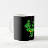 St Patricks Day Dinosaur Shamrock Leprechaun Hut K Kaffeetasse (Vorderseite Links)