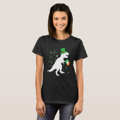 St Patricks day dinosaur t-rex with irish flag for T-Shirt (Vorne ganz)