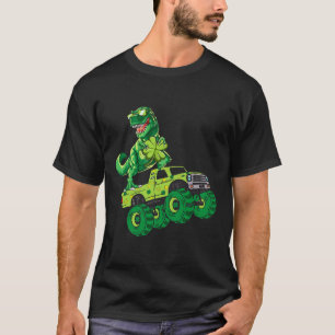St Patricks Day Dinosaurier Monster Truck Kleeblat T-Shirt