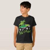 St Patricks Day Dinosaurier T Rex Monster Truck Ki T-Shirt (Vorne ganz)