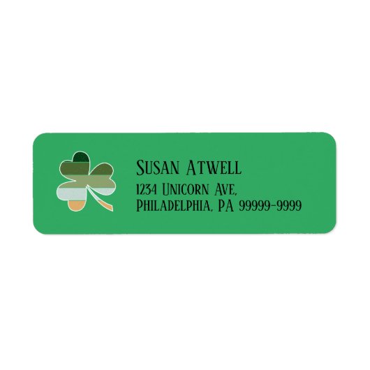 St. Patrick's Day Distressed Kleeblatt RTN-Adresse (Vorne)