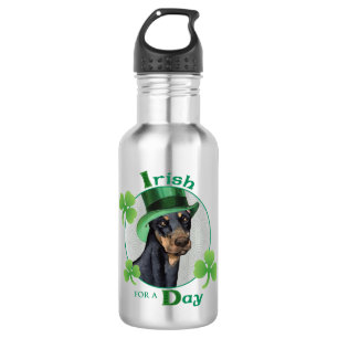 St. Patrick's Day Doberman Pinscher Edelstahlflasche