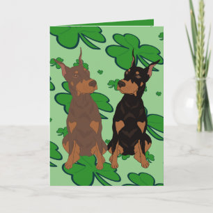 St. Patrick's Day Doberman Pinscher Feiertagskarte