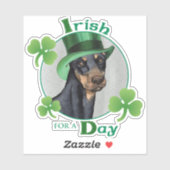 St. Patrick's Day Doberman Pinscher Vinyl Sticker (Blatt)