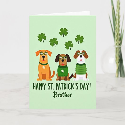 St Patricks Day Dog Art Card Karte (Vorderseite)