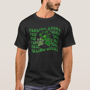 St. Patrick's Day Dog Leopard drucken drei Hundepf T-Shirt