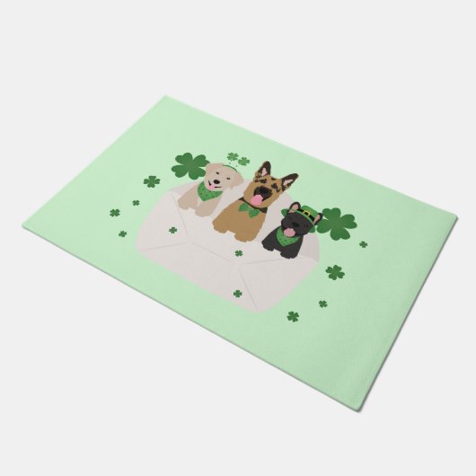 St Patricks Day Dog Mail Fußmatte (Schrägansicht)