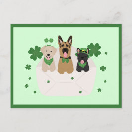 St Patricks Day Dog Mail Postkarte