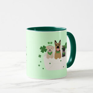 St Patricks Day Dog Mail Tasse