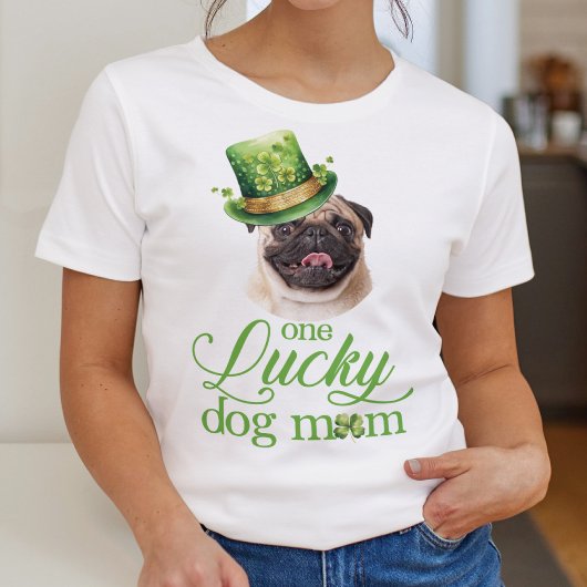 St Patrick's Day Dog mit Hat Mama Custom Foto T-Shirt
