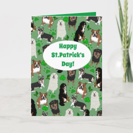 St. Patrick's Day Dog Pattern Feiertagskarte