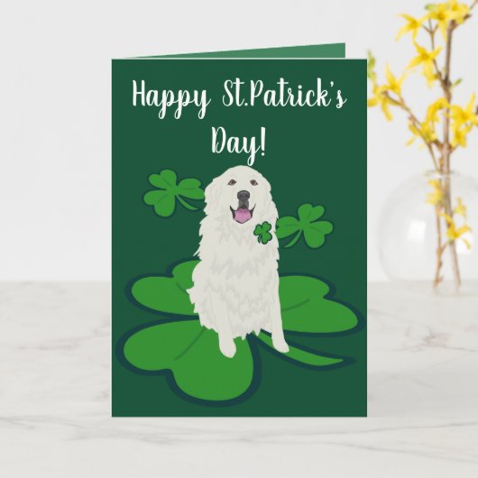 St. Patrick's Day Dog Pattern Karte (Gelbe Blume)