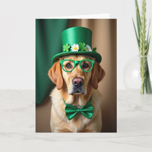 St Patricks Day Dog Photo Card Karte (Vorderseite)