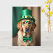 St Patricks Day Dog Photo Card Karte (Gelbe Blume)