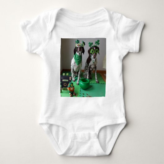 St. Patrick's Day Dogs Party Baby Jersey Bodysuit Baby Strampler (Vorderseite)