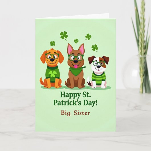 St Patricks Day Dogs Vector Art Card Karte (Vorderseite)