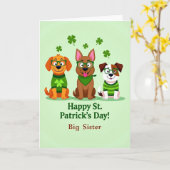 St Patricks Day Dogs Vector Art Card Karte (Gelbe Blume)