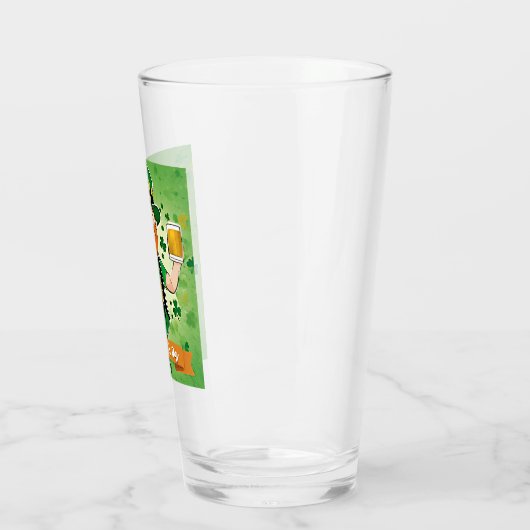 St. Patricks Day Doppel geficktes Bier Leprechaun Glas (Links)