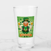 St. Patricks Day Doppel geficktes Bier Leprechaun Glas (Vorderseite)