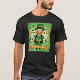 St. Patricks Day Doppel geficktes Bier Leprechaun T-Shirt