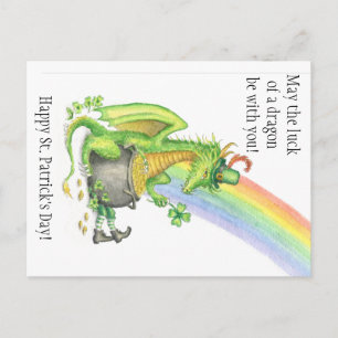 St. Patrick's Day Dragon Postkarte
