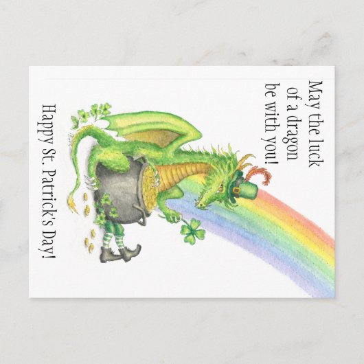 St. Patrick's Day Dragon Postkarte (Vorderseite)