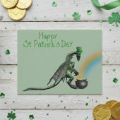 St. Patrick's Day Dragon Pot of Gold Postkarte