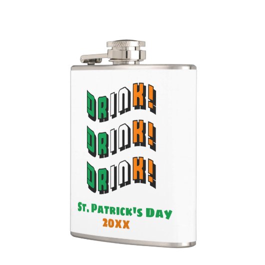 St Patricks Day Drink Irish Funny Niedlich Drink Flachmann (Links)