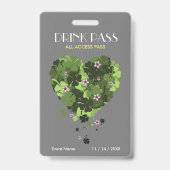 St. Patrick's Day Drink Pass Abzeichen Ausweis (Rückseite)
