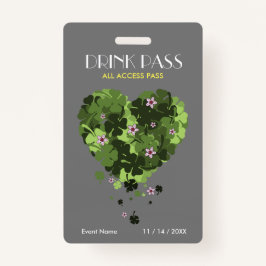 St. Patrick's Day Drink Pass Abzeichen Ausweis
