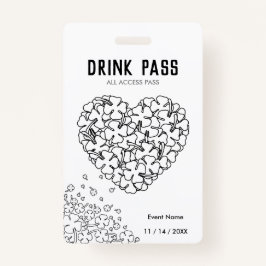 St. Patrick's Day Drink Pass Abzeichen Ausweis