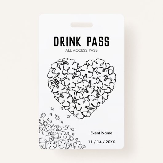 St. Patrick's Day Drink Pass Abzeichen Ausweis (Vorderseite)